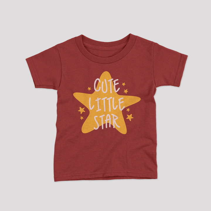 maroon color kids tshirt with cute little star print 