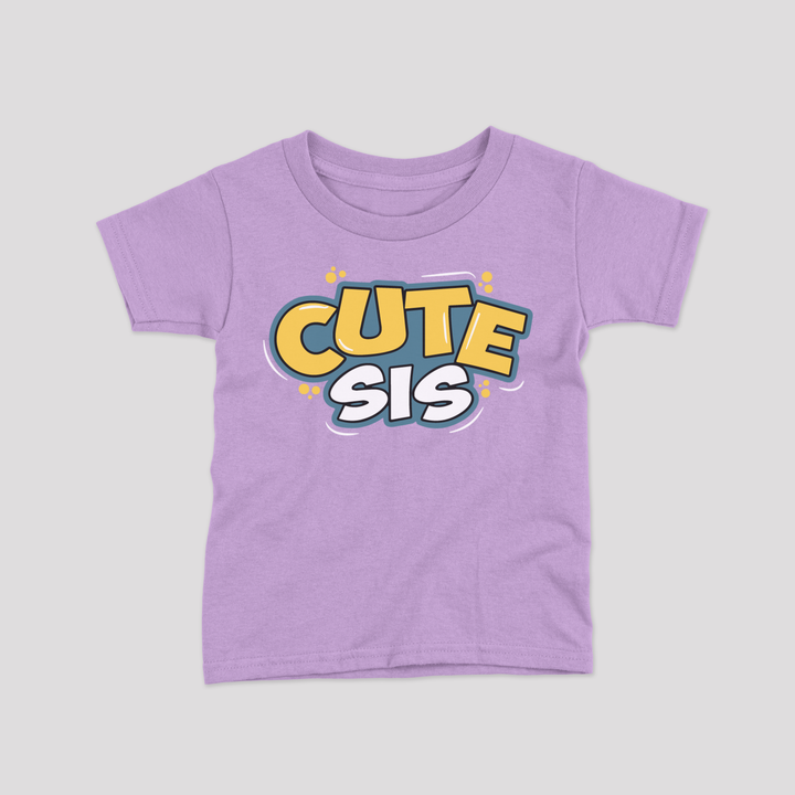 levender color , cute sis print kid tshirt image 