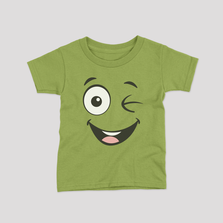 pista color with funny face kids tshirt image 