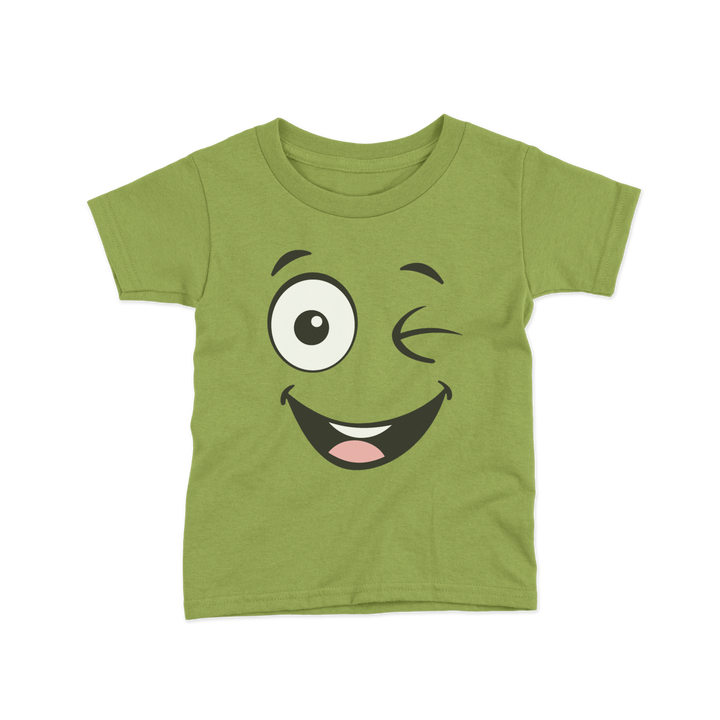 funny face with blink eye kids tshirt 