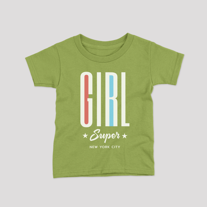 girl super print for girl kids tshirt 