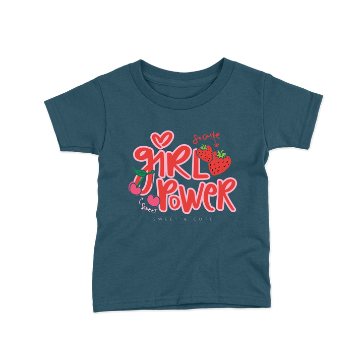 Girl power printed blue color image kids wear 