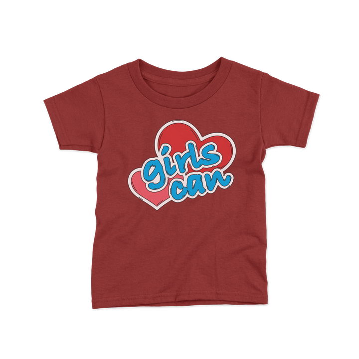 Girls can maroon color kids tshirt 