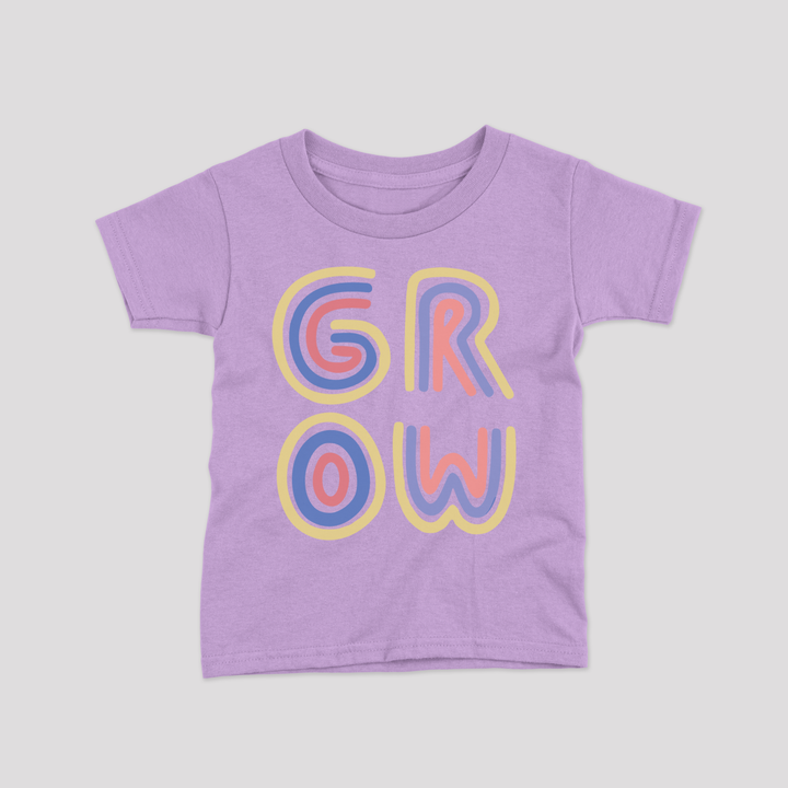 levender color kids tshirt with grow print image 