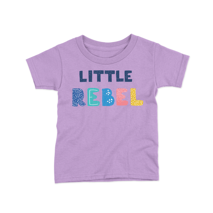 levender color little rebel print kids tshirt 
