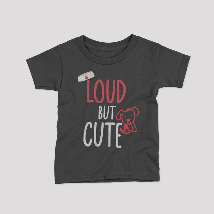 loud but cute gray graphic kids tshirt 