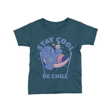 teal blue color stay cool be chill print kids tshirt 