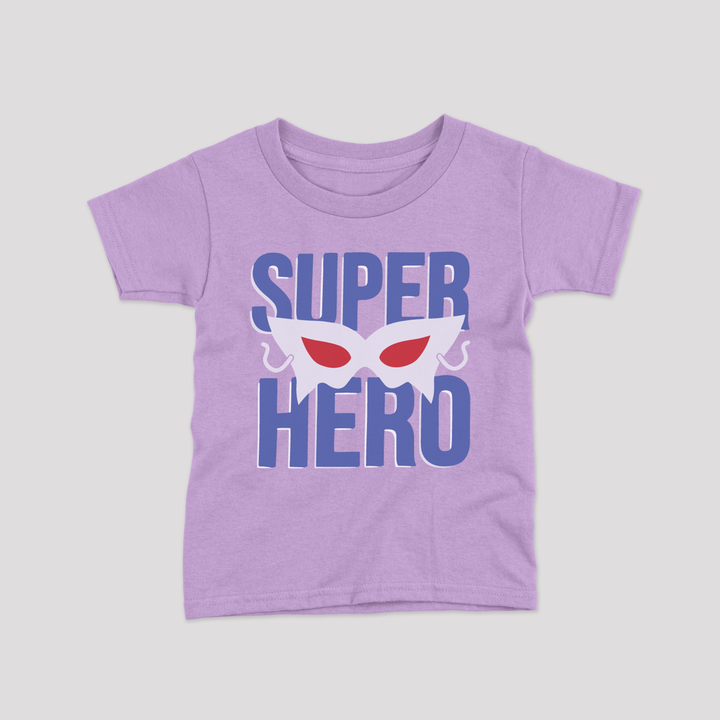 super hero graphic front kids tshirt 