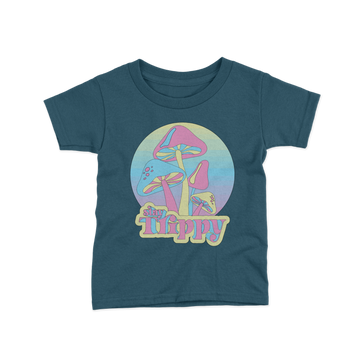 Trippy print teal blue color kids tshirt 